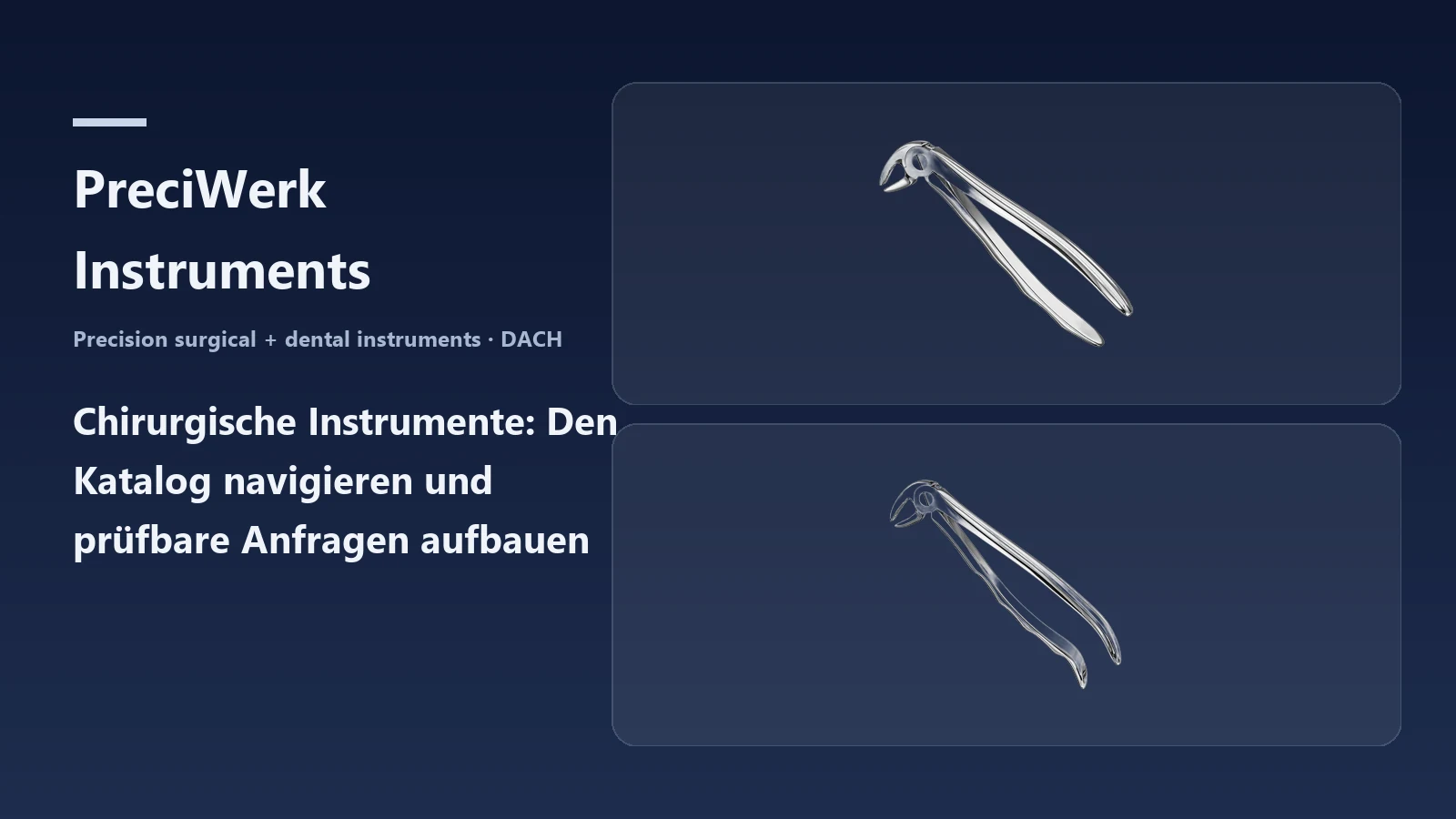 Chirurgische Instrumente: Den Katalog navigieren und prüfbare Anfragen aufbauen